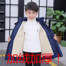 Load image into Gallery viewer, 4 -14 Years Big Boys Jacket Autumn Winter Plus Velvet Warm Teen Kids Jackets Fashion