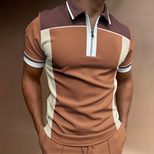 Load image into Gallery viewer, Men's Clothing Polyester High Quality, Men's Polo Shirts Color Block Short Sleeve