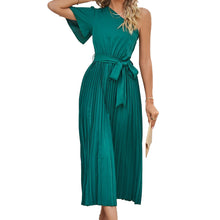 Load image into Gallery viewer, Fashion Ladies Short Sleeve Ruffle V-Neck Lace-up Dress