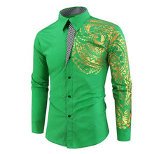 Load image into Gallery viewer, Men's Brand Shirt Men's Gold High Quality Long Sleeve Shirt