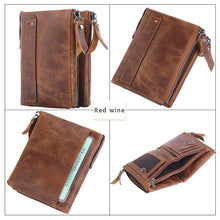 Load image into Gallery viewer, Men Wallets 100% Genuine Cow Leather Short Card Holder Leather