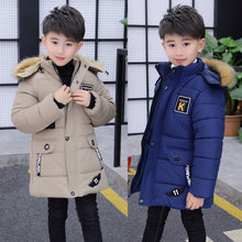 Load image into Gallery viewer, 4 -14 Years Big Boys Jacket Autumn Winter Plus Velvet Warm Teen Kids Jackets Fashion