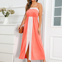 Load image into Gallery viewer, Women Spaghetti Strap Dress Lace Up Front Split