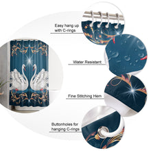 Load image into Gallery viewer, Animal Swan Shower Curtain Sets Non-Slip Rugs Toilet Lid Cover
