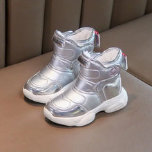 Load image into Gallery viewer, Snow Boots for Girls PU Leather Waterproof Thickening Plush Warm Cotton Shoes