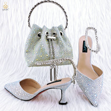 Load image into Gallery viewer, Italian Diamond Design Shoes And Bag