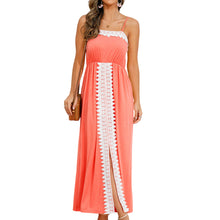 Load image into Gallery viewer, Women Spaghetti Strap Dress Lace Up Front Split
