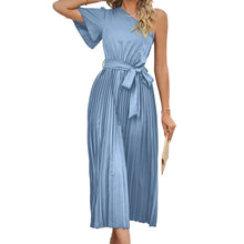 Load image into Gallery viewer, Fashion Ladies Short Sleeve Ruffle V-Neck Lace-up Dress