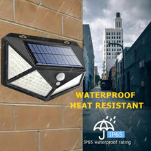 Load image into Gallery viewer, 100 LED Solar Wall Lights Outdoor Solar Lamp Waterproof Motion Sensor