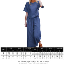 Load image into Gallery viewer, Women's Suits Tracksuit Short Sleeve Shirt Loose Pants Set