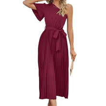 Load image into Gallery viewer, Fashion Ladies Short Sleeve Ruffle V-Neck Lace-up Dress