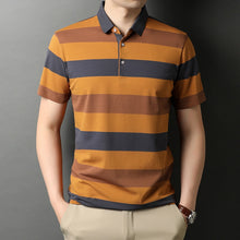 Load image into Gallery viewer, NEW Brand Designer Striped Turn Down Collar Men's Polo Shirt