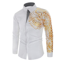 Load image into Gallery viewer, Men's Brand Shirt Men's Gold High Quality Long Sleeve Shirt