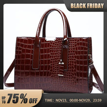 Load image into Gallery viewer, Crocodile Print Women Handbags Purse Tote Bags