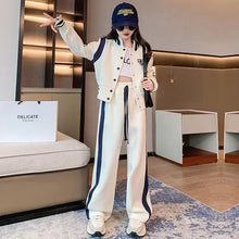 Load image into Gallery viewer, Children Girl Clothes Baseball Jacket Coat and Pants 2pcs Suit Teenage Fashion