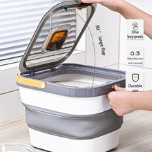 Load image into Gallery viewer, 10kg Dog Cat Food Storage Container Foldable Pet Food Bucket
