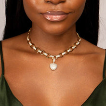 Load image into Gallery viewer, Stone fans Hip Hop Hollow Heart Pendant Necklace