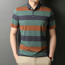 Load image into Gallery viewer, NEW Brand Designer Striped Turn Down Collar Men's Polo Shirt