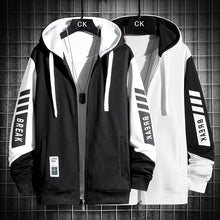 Load image into Gallery viewer, Splicing Zipper Coat Casual Fashion Hooded Jacket New Oversized Men's Designer Clothes