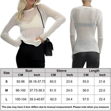 Load image into Gallery viewer, Women Sexy Knit T Shirts See Through Female Solid Color