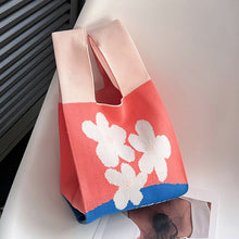 Load image into Gallery viewer, Women Handbag Knitting Floral Knot Small Hand Bags