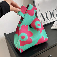 Load image into Gallery viewer, Women Handbag Knitting Floral Knot Small Hand Bags