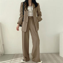 Load image into Gallery viewer, Women Office White Pink Suit Two-Piece Pantsuit Elegant Blazer