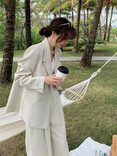 Load image into Gallery viewer, Women Office White Pink Suit Two-Piece Pantsuit Elegant Blazer