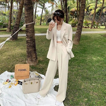 Load image into Gallery viewer, Women Office White Pink Suit Two-Piece Pantsuit Elegant Blazer