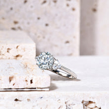 Load image into Gallery viewer, Women's BALLET Moissanite Rings 2.0ct 8mm Round Cut Colorless Nadia