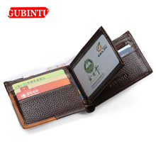 Load image into Gallery viewer, GUBINTU Genuine Leather Men Wallets Coin Pocket Zipper