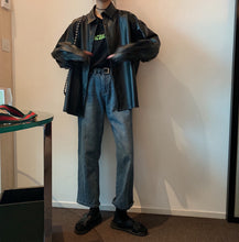 Load image into Gallery viewer, New chic Women oversized PU leather blouses Spring Autumn