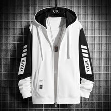 Load image into Gallery viewer, Splicing Zipper Coat Casual Fashion Hooded Jacket New Oversized Men's Designer Clothes