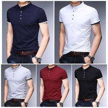 Load image into Gallery viewer, New Style Mandarin Collar Short Sleeve Tee Shirt Men - sunnydayhomedecorboutique