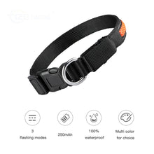Load image into Gallery viewer, Nylon Dog Collar Flash Night Safety LED Glow Waterproof Dog Harness - sunnydayhomedecorboutique