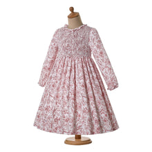 Load image into Gallery viewer, Pettigirl Autumn Christmas Children Infant Pink Floral Hand Smoccked Dresses Kids For Toddler Girls Back to School 2345681012Y - sunnydayhomedecorboutique