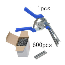 Load image into Gallery viewer, Hog Ring Plier Tool and 600pcs Clips Staples Chicken Mesh Cage Wire Fencing
