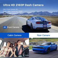 Load image into Gallery viewer, AZDOME M550 3 Channel Dash Cam, Front Inside Rear Three Way Car Dash Camera,