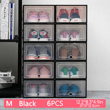 Load image into Gallery viewer, 6Packs Transparent Shoe Box Shoes Organizers Plastic Thickened Foldable - sunnydayhomedecorboutique