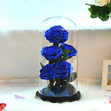 Load image into Gallery viewer, Roses In Glass Dome 5 Flower Heads Rose