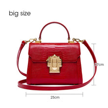 Load image into Gallery viewer, LA FESTIN Designer Serpentine Lock Handbag Split Leather