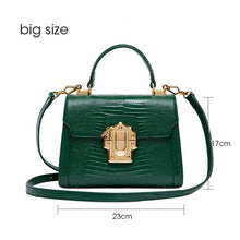 Load image into Gallery viewer, LA FESTIN Designer Serpentine Lock Handbag Split Leather