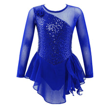 Load image into Gallery viewer, Girls Rhinestone Long Sleeve Gymnastic Leotard