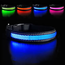 Load image into Gallery viewer, Nylon Dog Collar Flash Night Safety LED Glow Waterproof Dog Harness - sunnydayhomedecorboutique