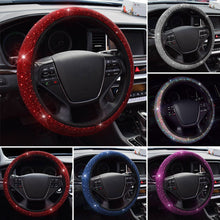 Load image into Gallery viewer, 37-39cm Bling Red Diamond Car Steering Wheel Cover - sunnydayhomedecorboutique