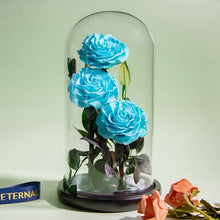 Load image into Gallery viewer, Roses In Glass Dome 5 Flower Heads Rose