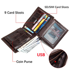 Load image into Gallery viewer, Smart Anti-lost Wallet -compatible Leather Short Credit Card Holders Male