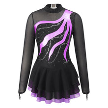 Load image into Gallery viewer, Girls Rhinestone Long Sleeve Gymnastic Leotard