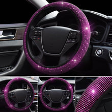 Load image into Gallery viewer, 37-39cm Bling Red Diamond Car Steering Wheel Cover - sunnydayhomedecorboutique