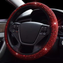 Load image into Gallery viewer, 37-39cm Bling Red Diamond Car Steering Wheel Cover - sunnydayhomedecorboutique